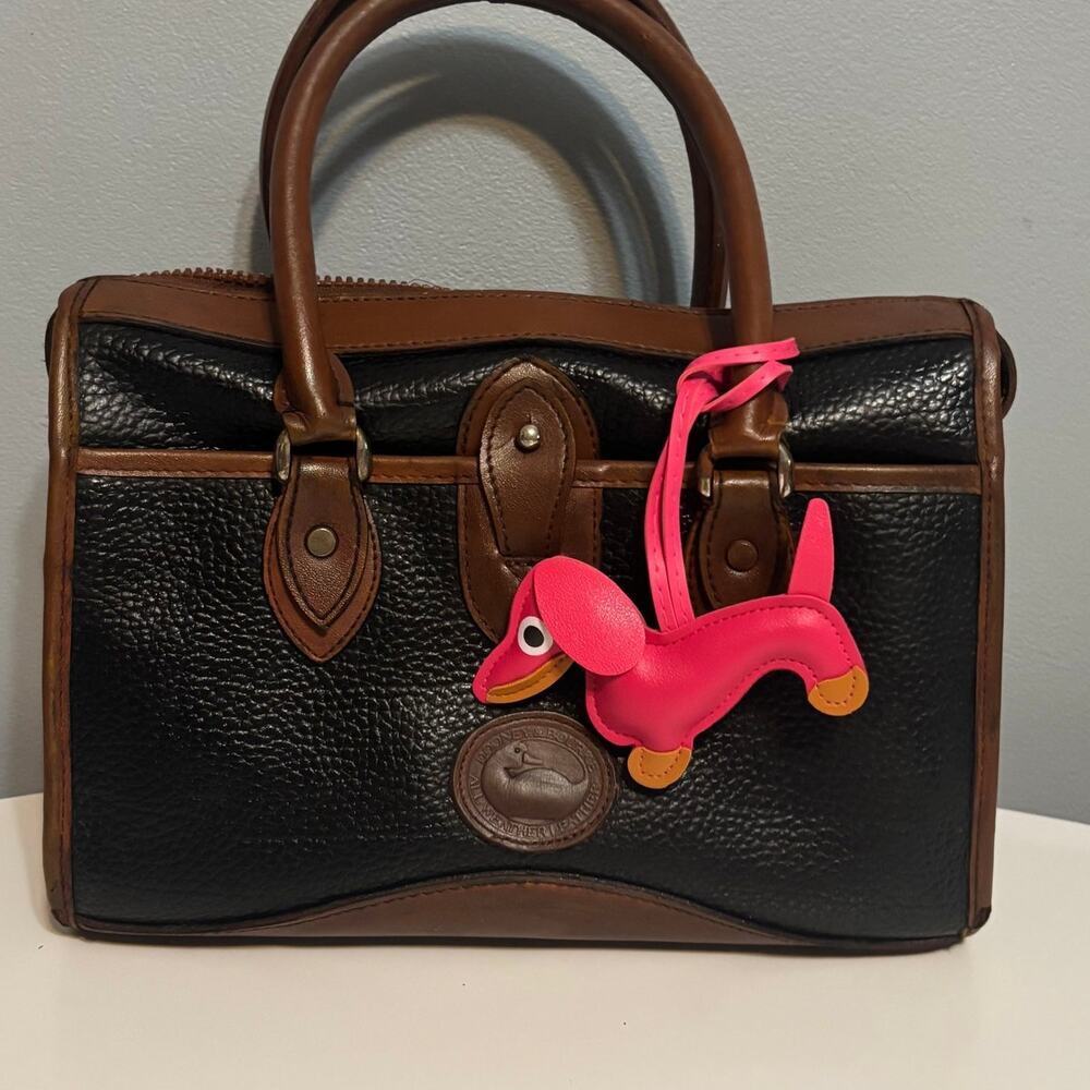 Dachshund Bag Charm Keychain Faux Leather Dog Mom Y2K Cottagecore Fuchsia NWOT - Picture 1 of 10